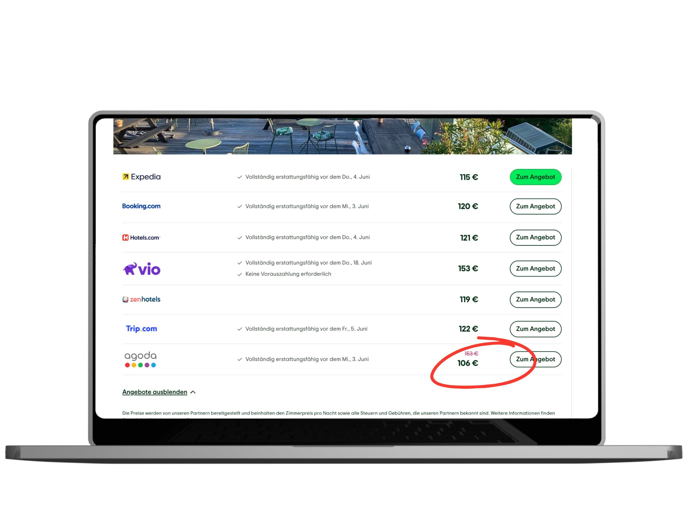 Tripadvisor Preisvergleich verschiedener Anbieter